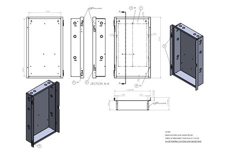 sheet metal box drawing|simple sheet metal drawings.